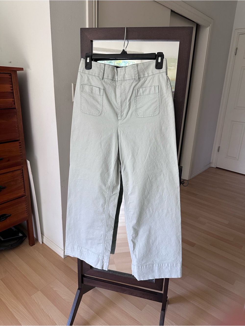 The Script Light Sage Wide Leg High waist Cotton Linen Pants